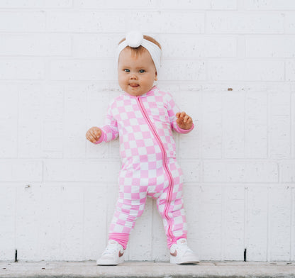 BUBBLEGUM CHECKERS DREAM ROMPER