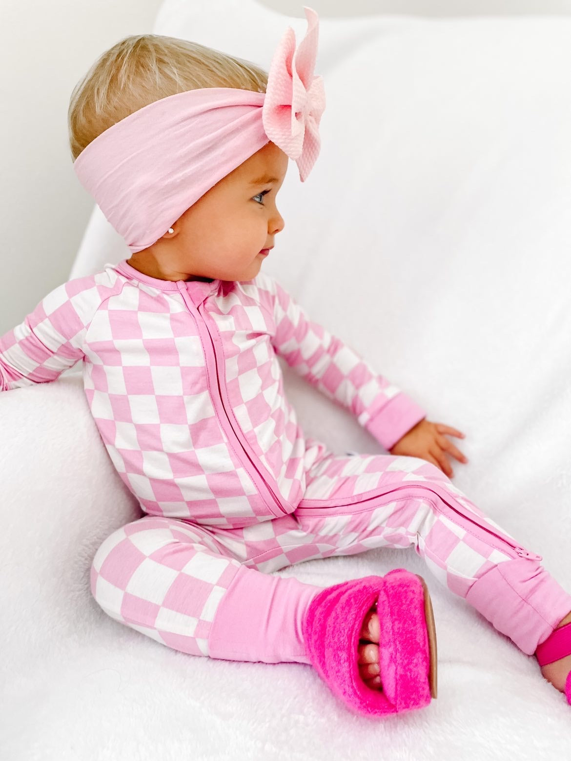 BUBBLEGUM CHECKERS DREAM ROMPER