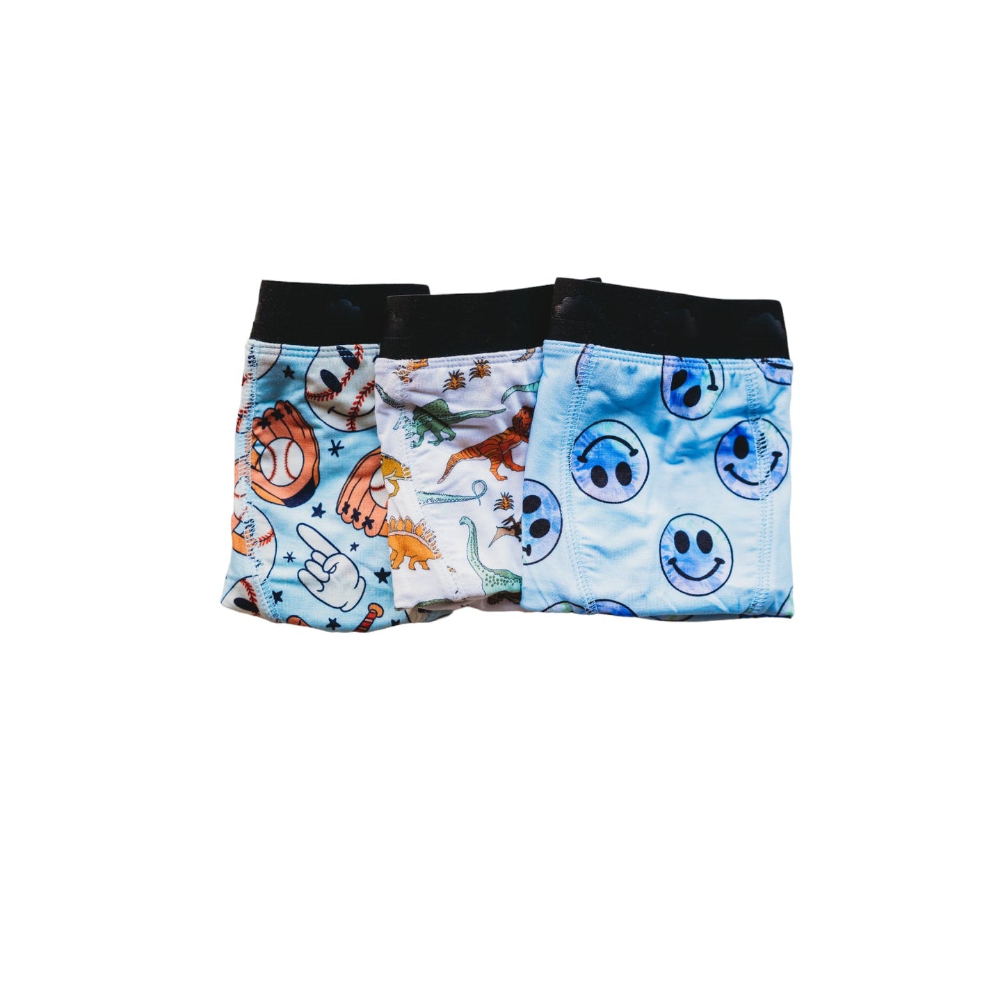 BASEBALL, SMILEY, DINO DREAM BOY'S BOXER BRIEF SET