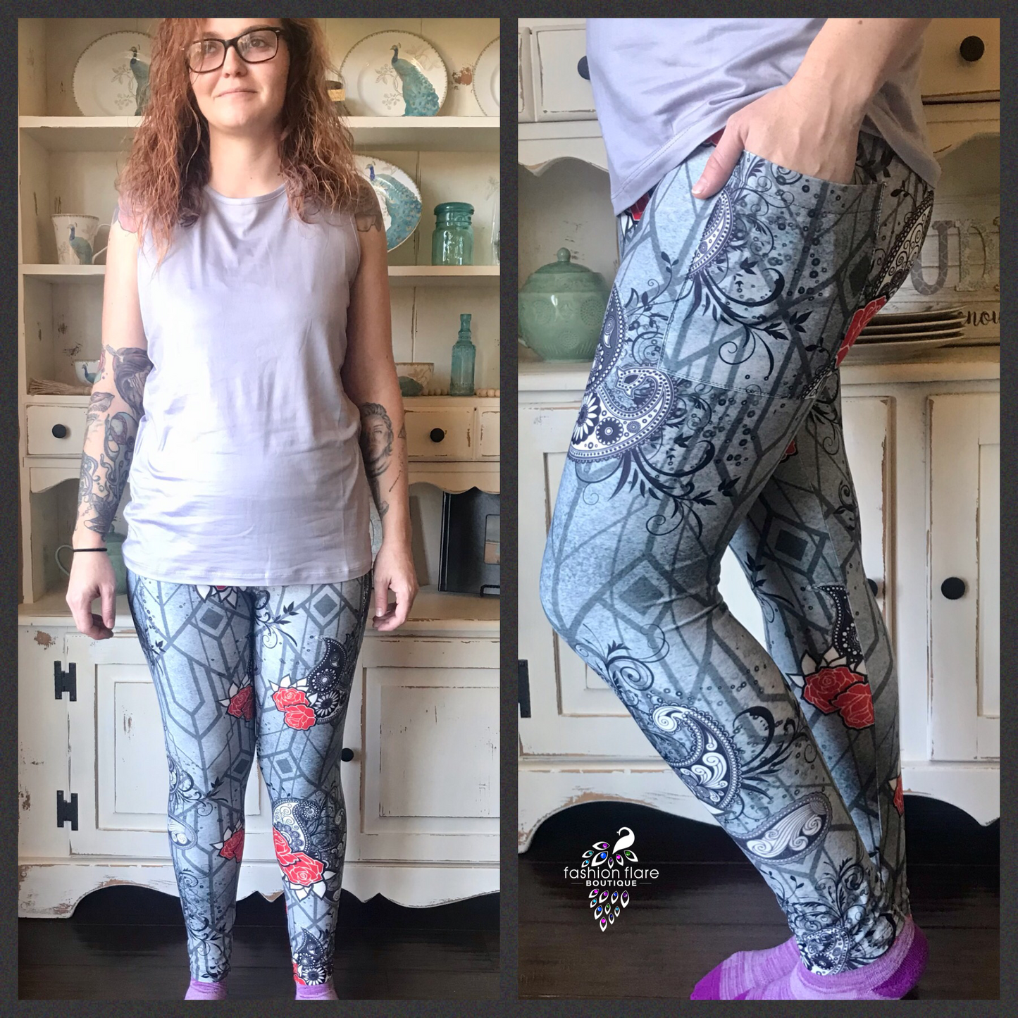 Leggings - Tattoo Rose (OS)