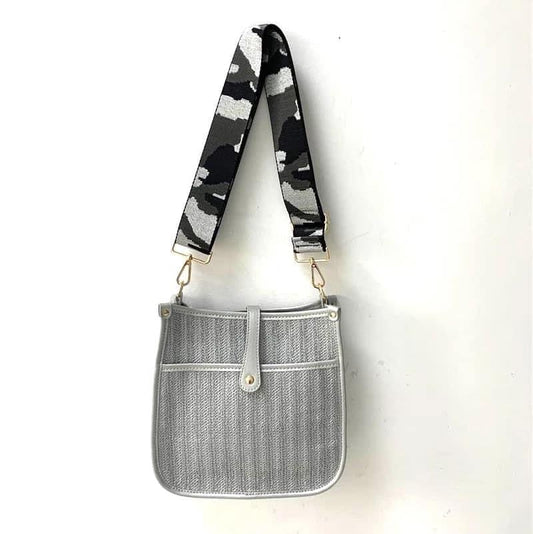 Kit Crossbody - Gray Straw