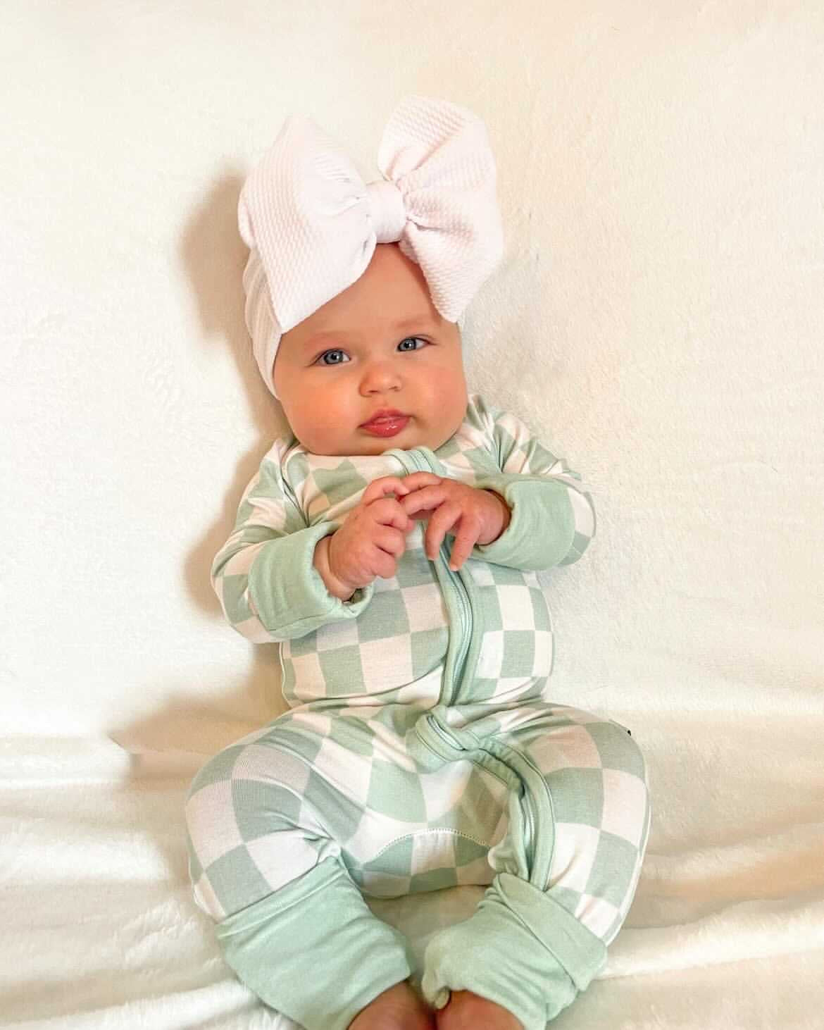 MINT CHECKERS DREAM ROMPER