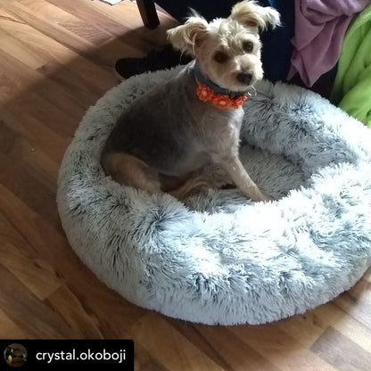 Mr. Peanut's 28" OrthoPlush® Pet Bed - Snowflake White Two Tone