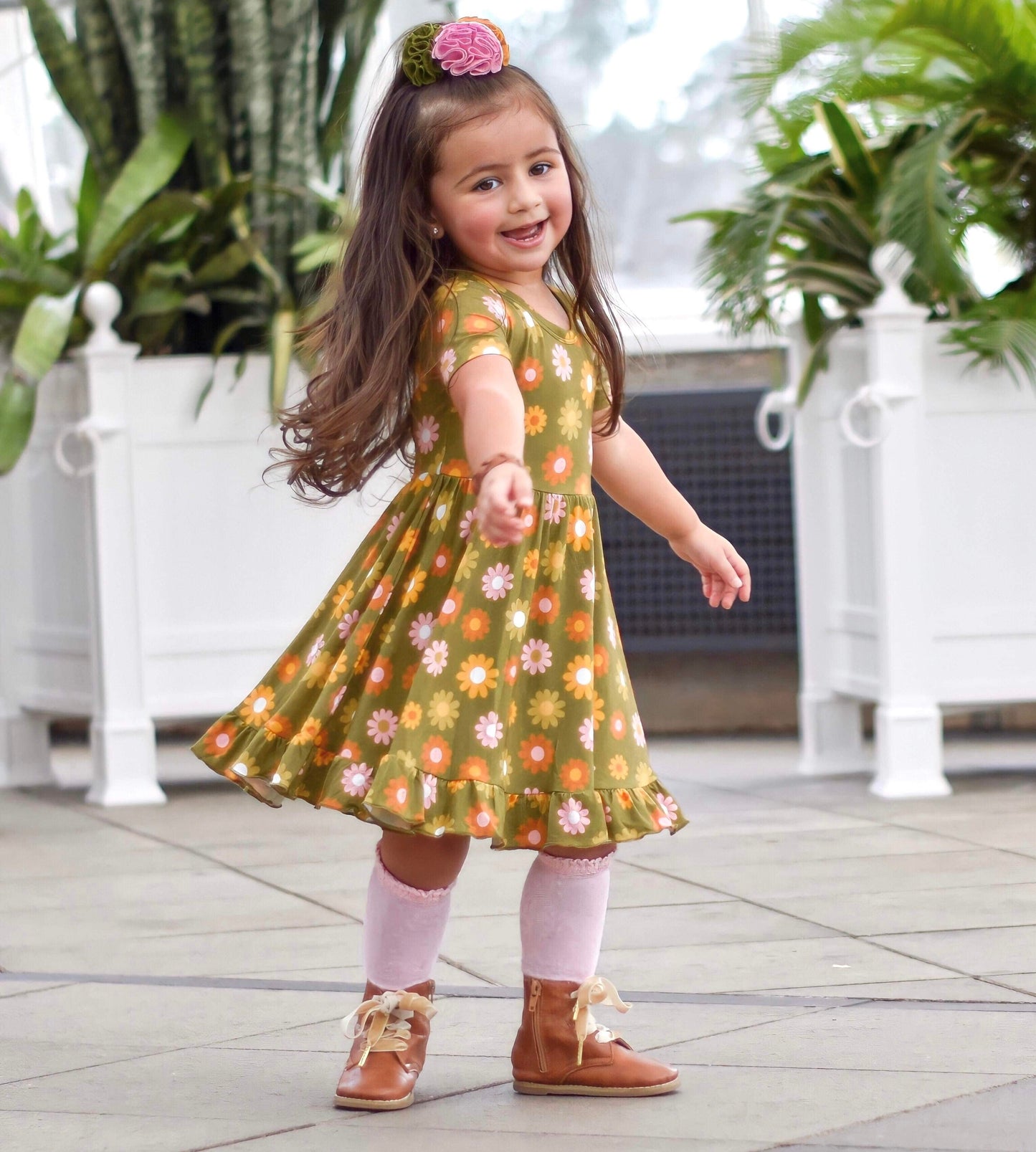 FLOWER POWER DREAM RUFFLE DRESS