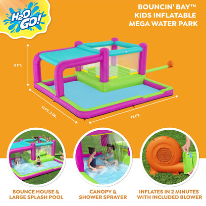 Bestway H2OGO! Bouncin' Bay Kids Inflatable Mega Water Park Outdoor Splash Pool