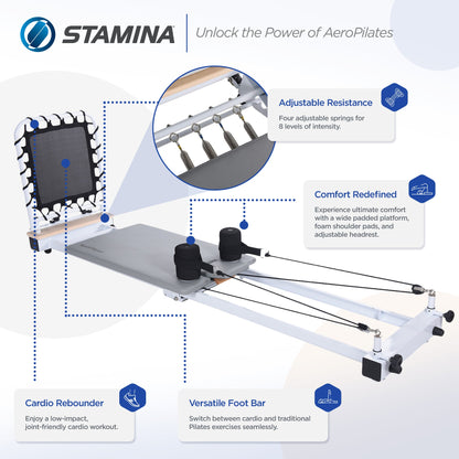 Stamina AeroPilates Precision Series Reformer Resistance Pilates Workout Board