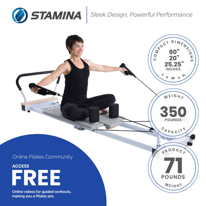 Stamina AeroPilates Precision Series Reformer Resistance Pilates Workout Board