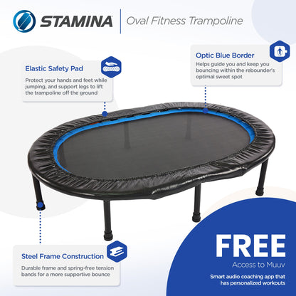 Stamina Oval Fitness Rebounder Trampoline for Home Gym Cardio Exercise Workouts