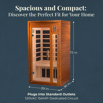 Dynamic Barcelona 2 Person Hemlock Wood Low EMF FAR Infrared Sauna (Damaged)