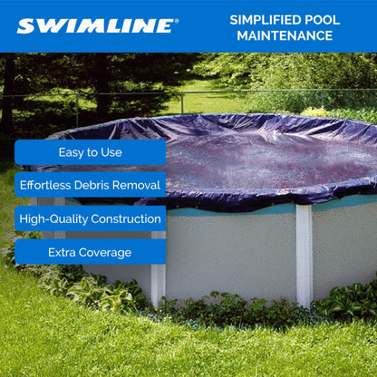 Swimline 21 Foot Round Above Ground Swimming Pool Leaf Net Top Cover | CO921