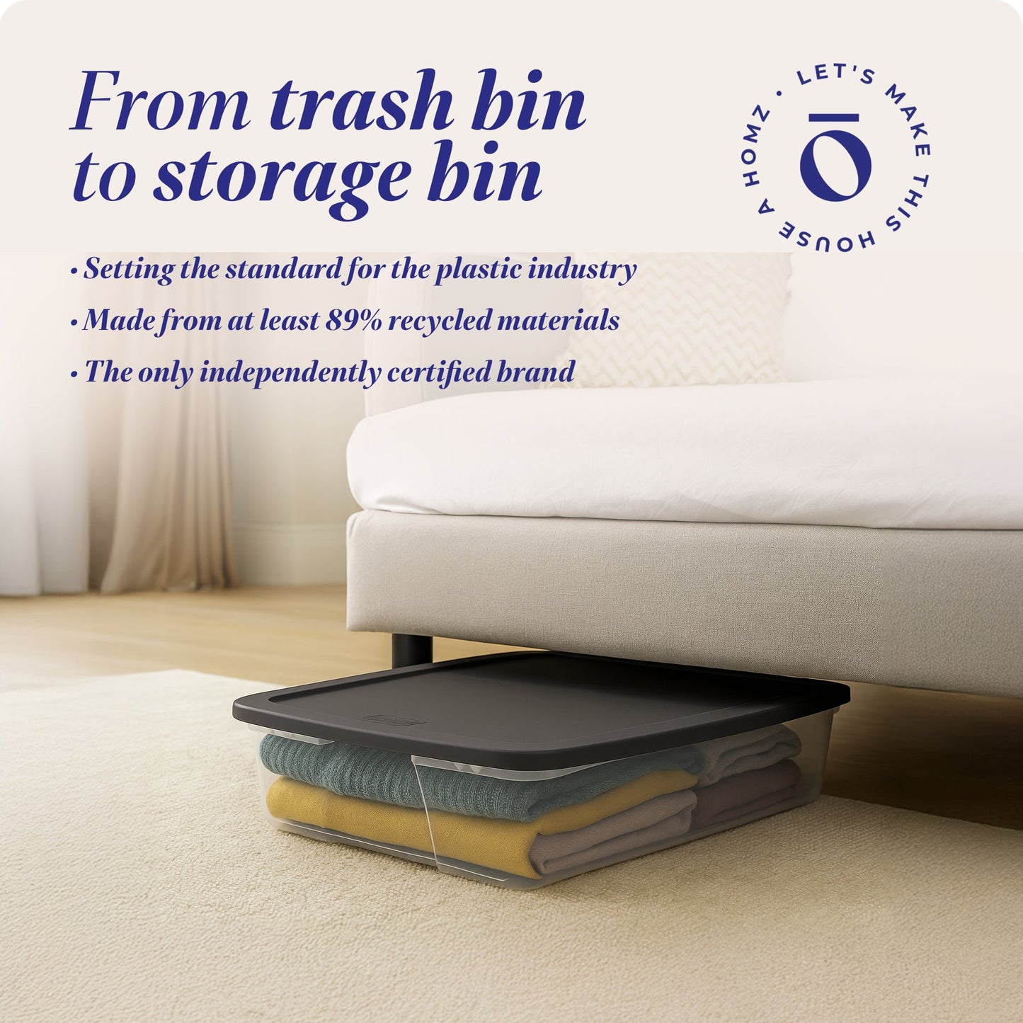 Homz Snaplock 28 Quart Clear Organizer Storage Container Bin with Lid, (4 Pack)