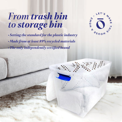 Homz 112 Quart Heavy Duty Modular Stackable Storage Containers, Clear, 4 Pack