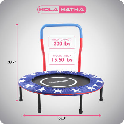 HolaHatha Kids Trampoline with Handle, Mini Indoor/Outdoor Rebounder, 3 Foot