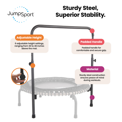 JumpSport Handle Bar for Arched Leg Fitness Trampolines, Trampoline Not Included