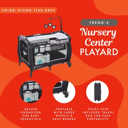 Baby Trend E Rising Star Nursery Center Pack Baby Changing Table & Playard, Gray