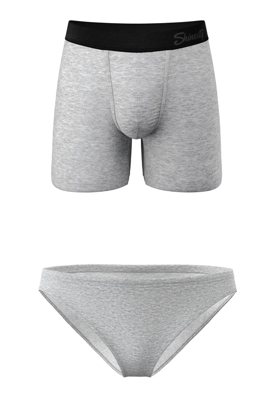 The Intramural Champ | Grey Bikini and Ball Hammock® Boxer Matching Couples Underwear Pack