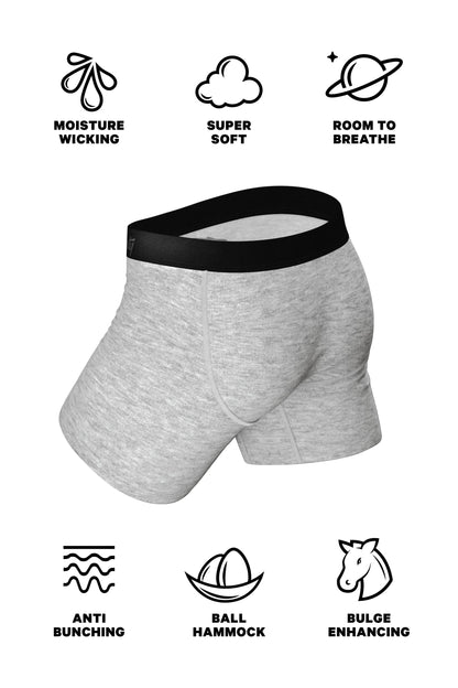 The Intramural Champ | Grey Bikini and Ball Hammock® Boxer Matching Couples Underwear Pack