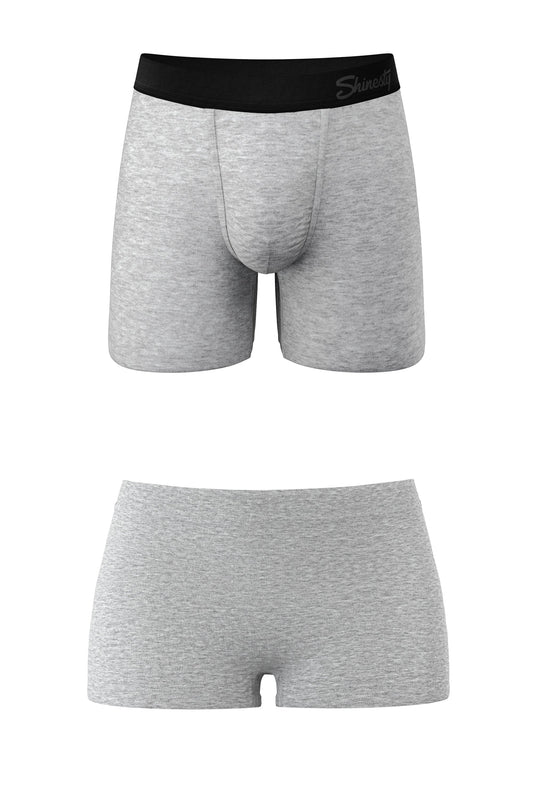 The Intramural Champ | Grey Boyshort and Ball Hammock® Boxer Matching Couples Underwear Pack