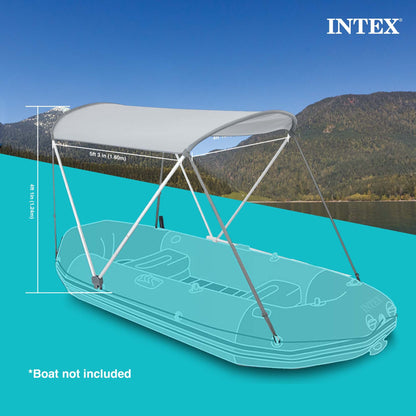 Intex Bimini Top Sun Shade for Mariner, Seahawk, Excursion, & Challenger Boats