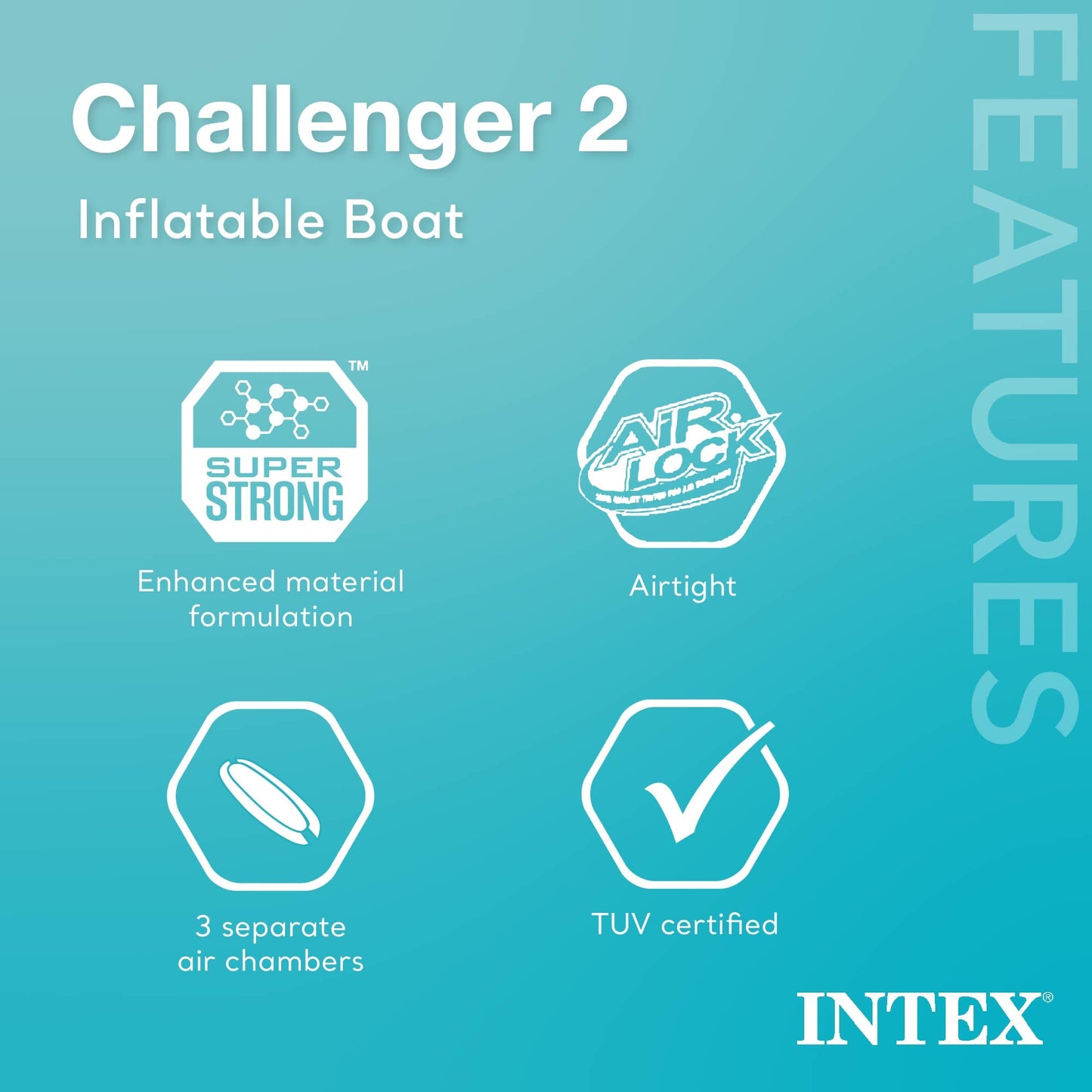 Intex Challenger 2 Inflatable 2 Person Floating Boat Raft Set w/ Oars & Air Pump