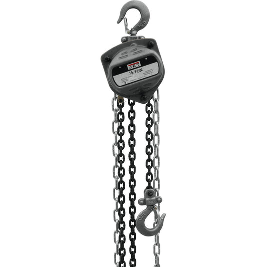 Jet S90-050-10 Contractor 0.5 Ton Hand Chain Hoist with 10 Foot Lift & 2 Hooks