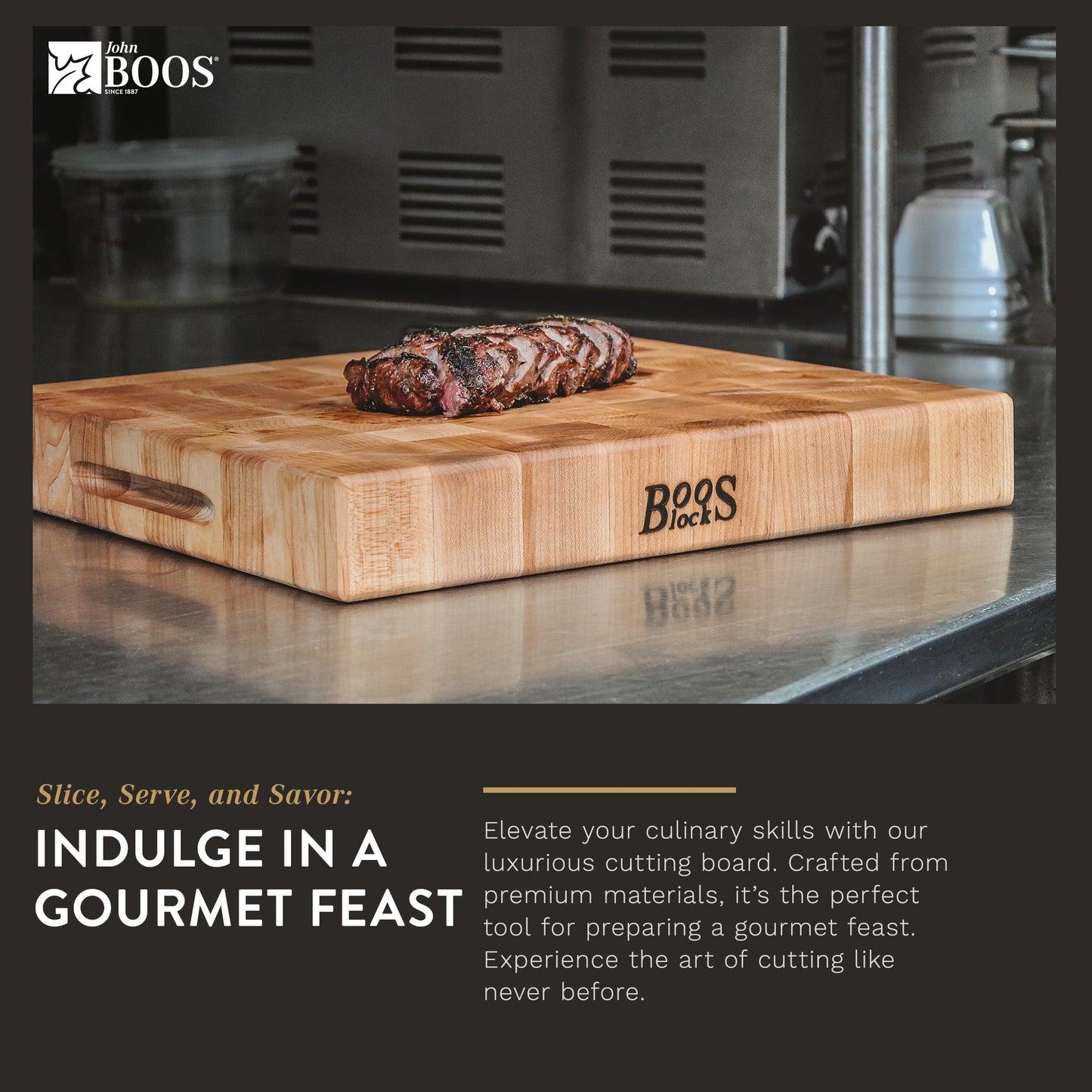 John Boos Small Maple Wood End Grain Cutting Board for Kitchen, 12" x 12" x 3"