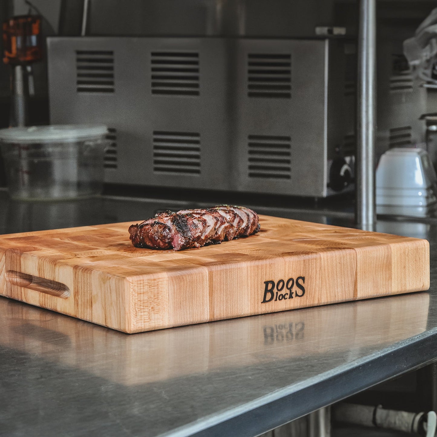 John Boos Small Maple Wood End Grain Cutting Board for Kitchen, 12" x 12" x 3"