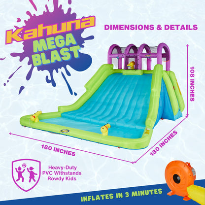 Kahuna 90808 Mega Blast Inflatable Backyard Kids Pool and Slide Water Park
