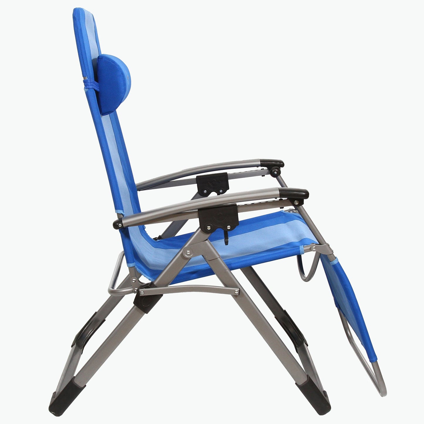 Kamp-Rite Outdoor Folding Reclining Zero Gravity Chair w/Headrest Pillow, Blue