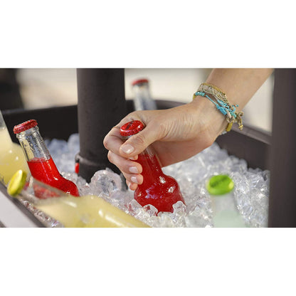 Keter Breeze Bar 17 Gallon Cooler with Pop-Up Table Top Bar Cart, Espresso Brown