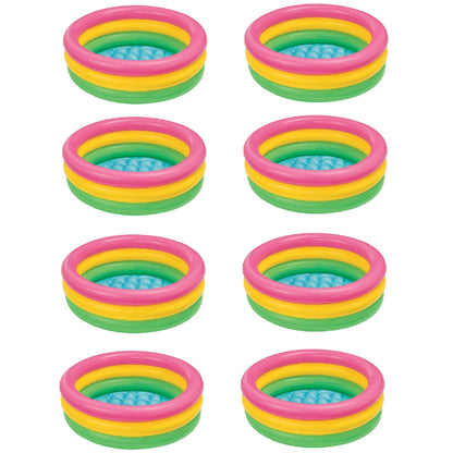 Intex 34in x 10in Sunset Glow Soft Inflatable Baby/Kids Swimming Pool (8 Pack)
