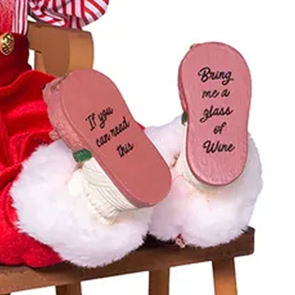 Kurt Adler 18 Inch Kringle Claus Sitting in Chair with Bag of Gifts, Multicolor