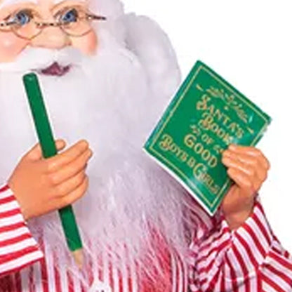 Kurt Adler 18 Inch Kringle Claus Sitting in Chair with Bag of Gifts, Multicolor