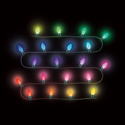 Home Heritage 15.8' Holiday Lights, Faceted, App Controlled, 20 RGB LED Bulbs
