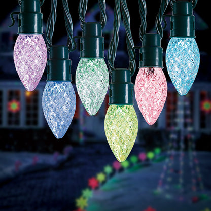 Home Heritage 15.8' Holiday Lights, Faceted, App Controlled, 20 RGB LED Bulbs