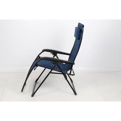 Guidesman LC-8014 Foldable Locking Outdoor Steel Zero Gravity Lounge Chair, Blue