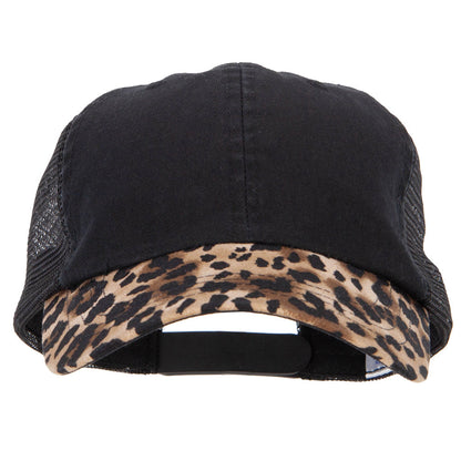 Leopard Print 6 Panel Unstructured Fashion Trucker Cap