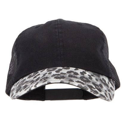 Leopard Print 6 Panel Unstructured Fashion Trucker Cap