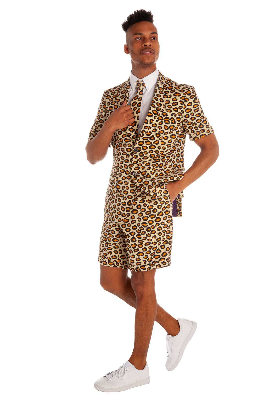 The Summer Jungle Cat | Leopard Print Short Suit By Opposuits