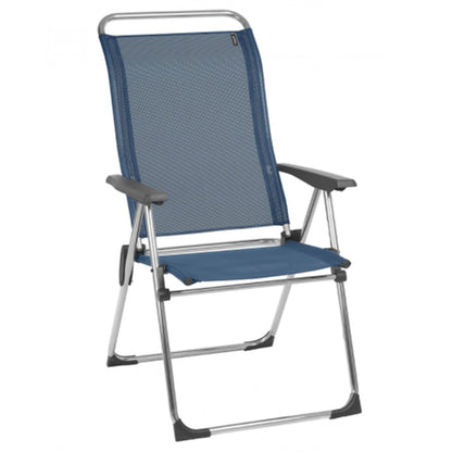 Lafuma Alu Cham Folding Camping Patio Mesh Sling Chair, Ocean Blue (Set of 4)