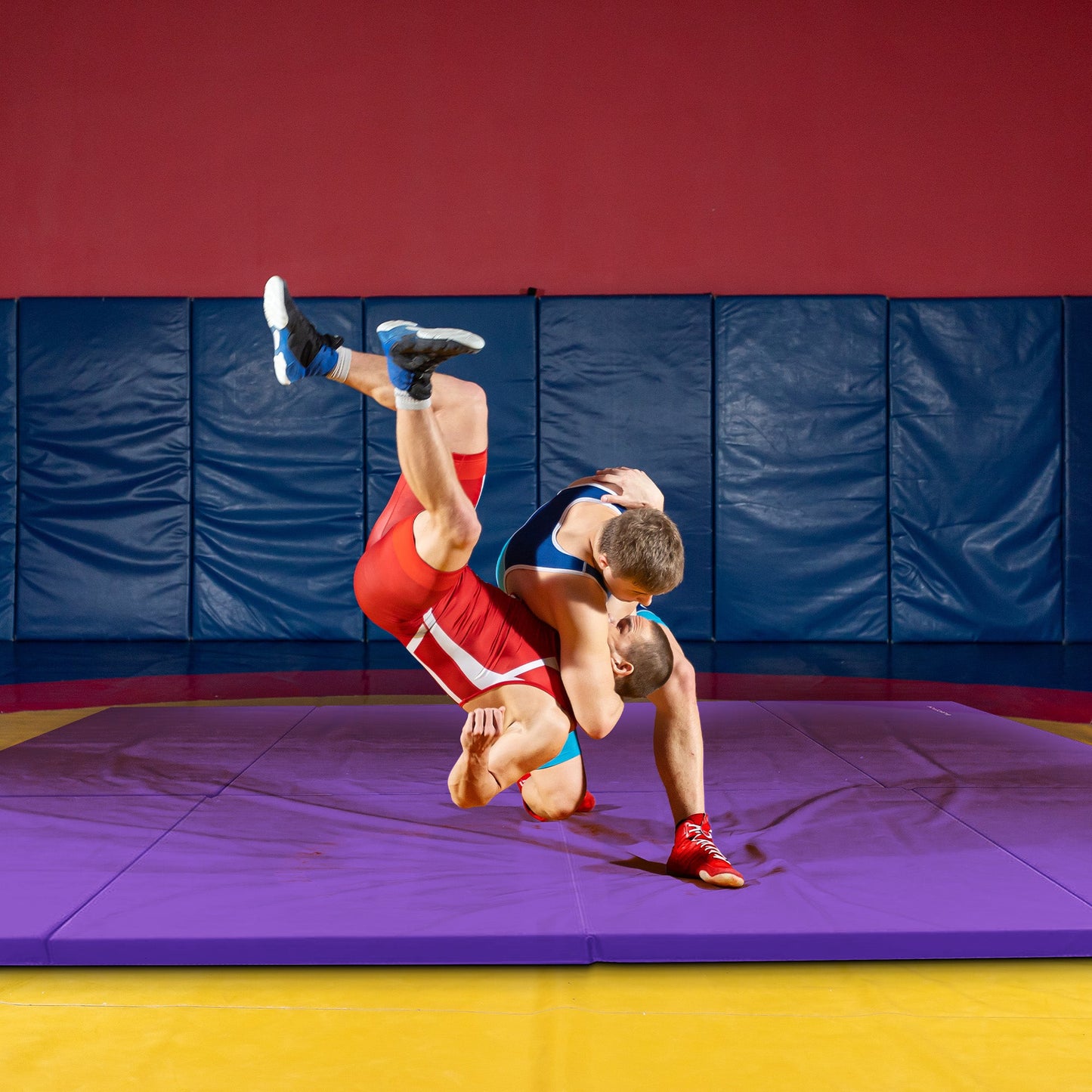 BalanceFrom Fitness GoGym 120x48in All Purpose Folding Gymnastics Mat, Purple