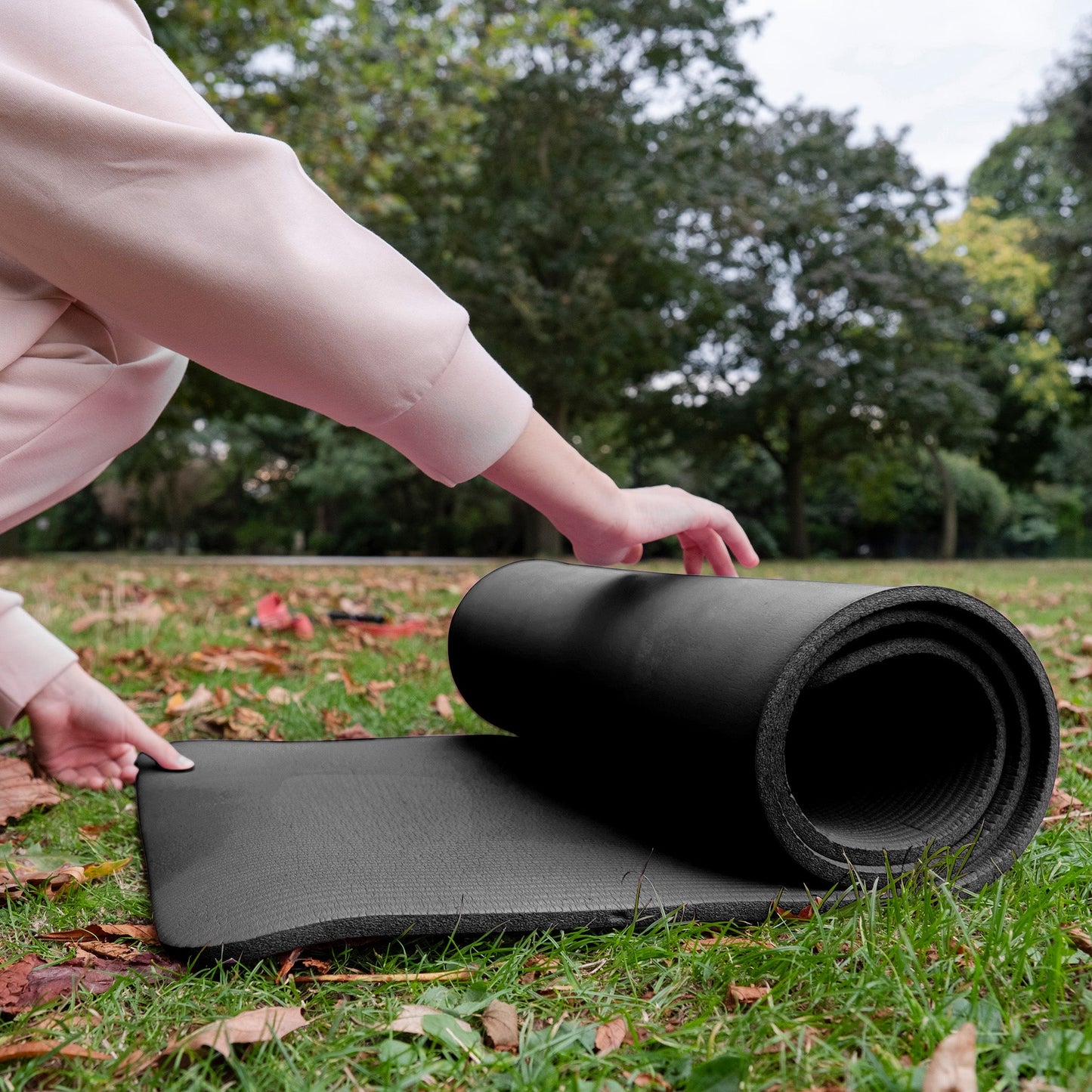 BalanceFrom Fitness GoYoga 71x24in Anti Tear Exercise Yoga Mat with Strap, Black