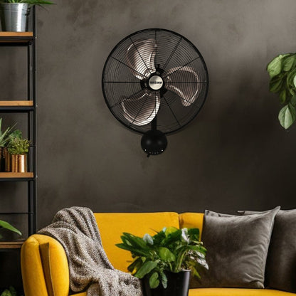 Hurricane 16 Inch Pro High Velocity Oscillating Metal Wall Mount Fan, Black