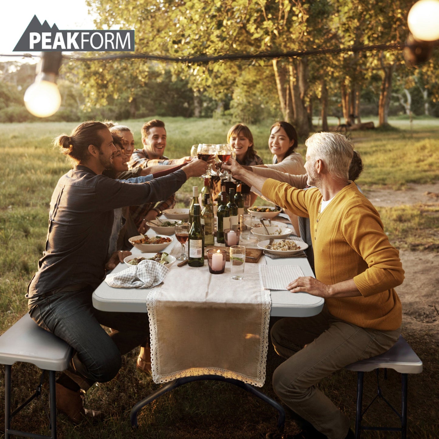 Peakform Compact Folding Banquet Table for Indoor or Outdoor Use, 6 Foot, White