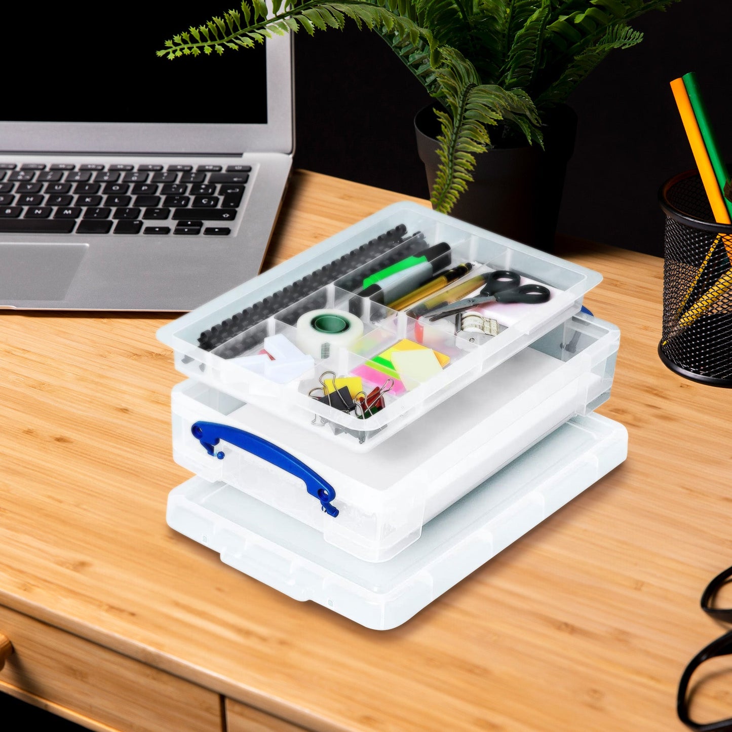 Really Useful Box 4L Plastic Storage Container w/Snap Lid & Clip Lock Handles