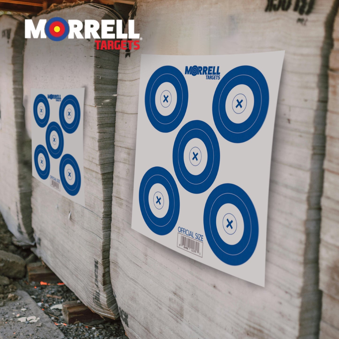 Morrell Targets 100 Count Archery Official 5 Spot Paper Target Face, 4 Pack