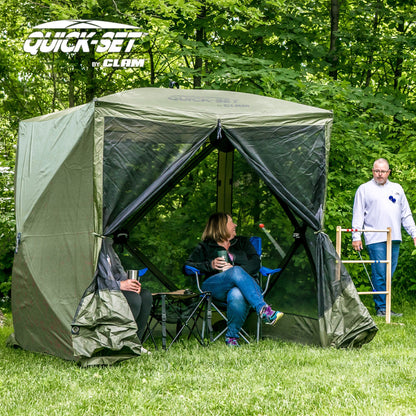 CLAM Quick Set Traveler 6x6Ft Outdoor + Clam Quick Set Screen Hub Tent (3 Pack)