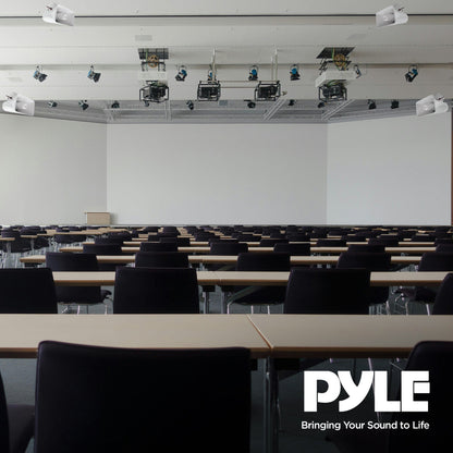 Pyle 8" 65 Watts 8 Ohms Indoor and Outdoor PA Horn Speaker, White (4 Pack)