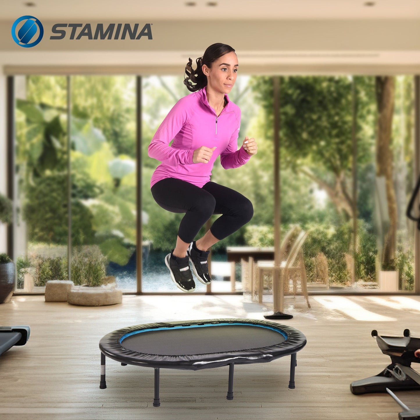 Stamina Oval Fitness Rebounder Trampoline for Home Gym Cardio Exercise Workouts