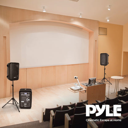 Pyle Stage and Studio 8 Inch Bluetooth PA Loud Speaker and 8 Channel Audio Mixer
